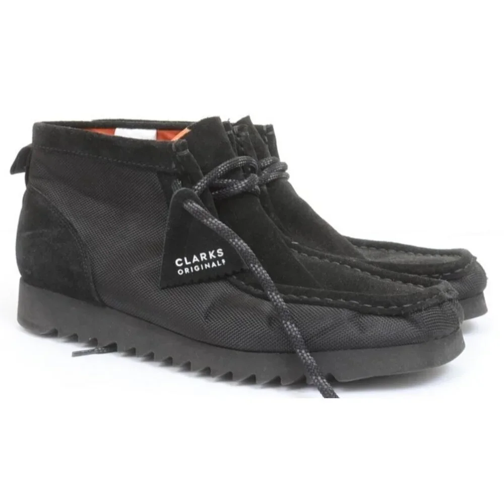 Men's Clarks Original Wallabee FTRE Black Leather Chukka Boot Size 11.5
